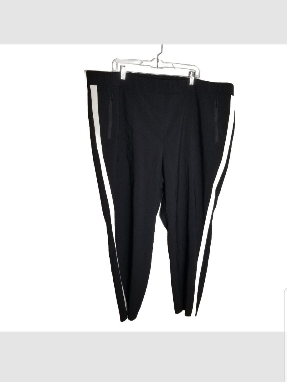 Lane Bryant On-The-Go Ankle Pants Women's Plus Size 28 Black White Stripe New